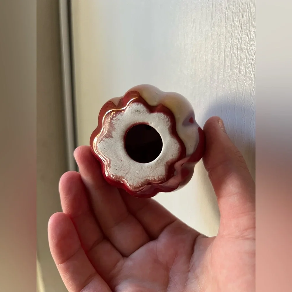 Ceramic Red Metallic Pumpkin Holiday Accent